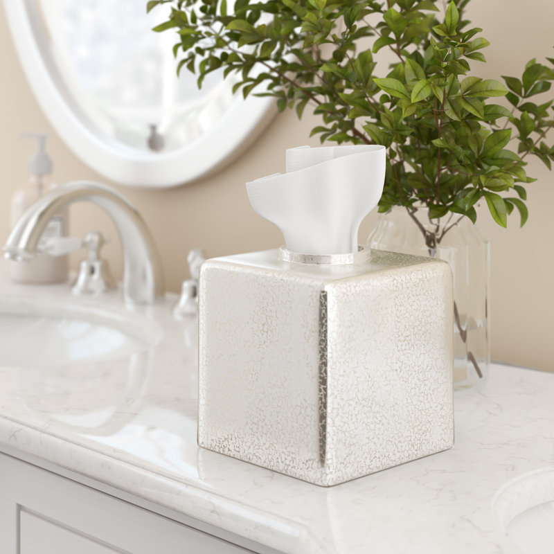 House of Hampton® Stoutland Mercury Glass Tissue Box Cover & Reviews